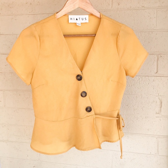 Tops - HIATUS BUTTON CROSSED FLOWY TOP